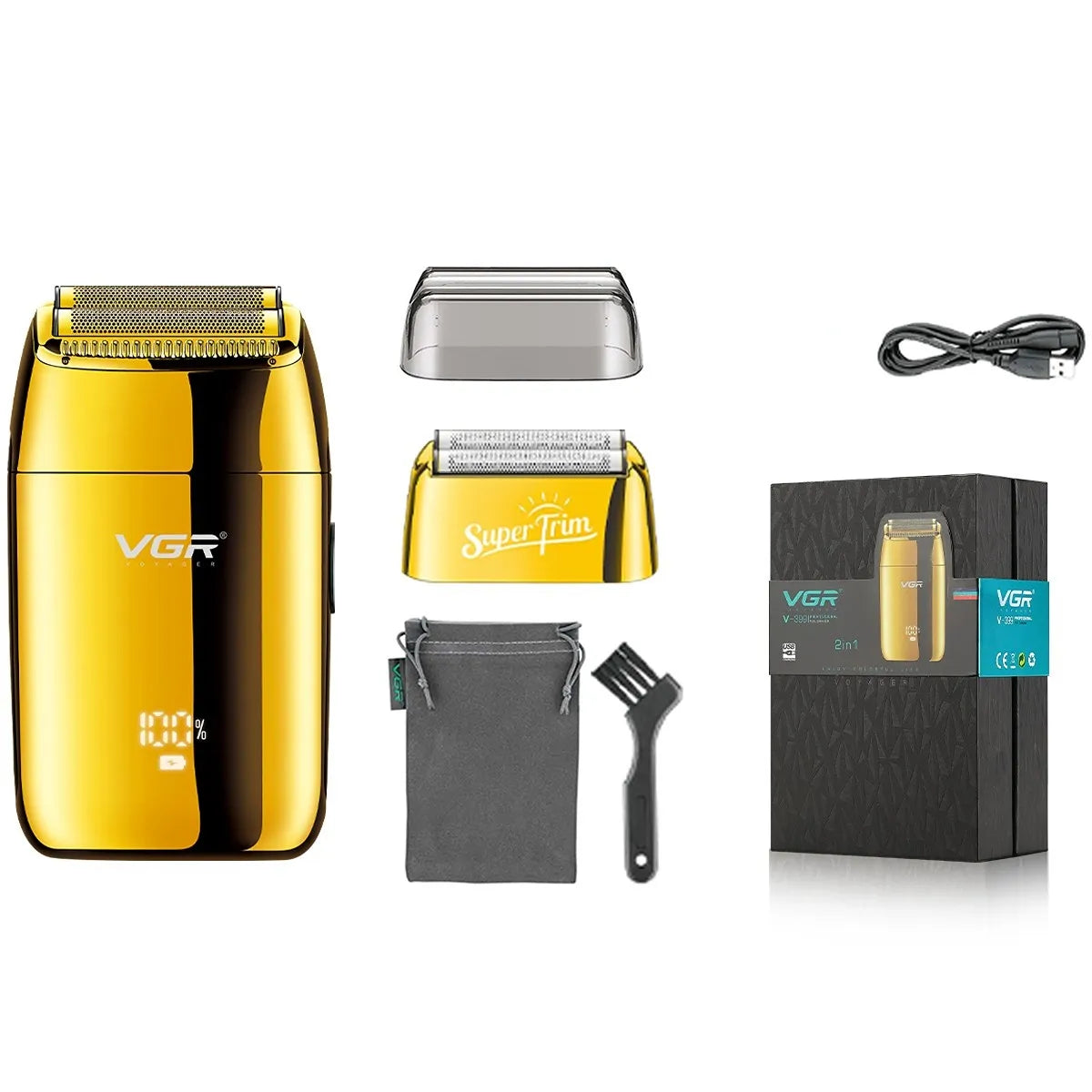 Rechargeable Men's Beard Trimmer with Spare Shaving Head-5