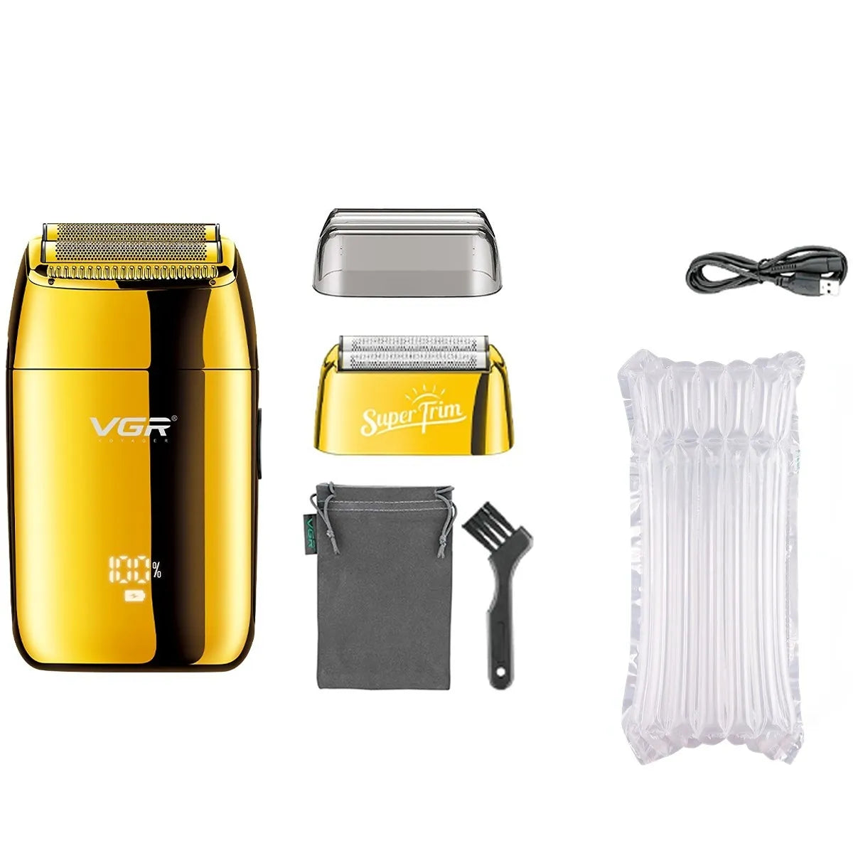 Rechargeable Men's Beard Trimmer with Spare Shaving Head-6